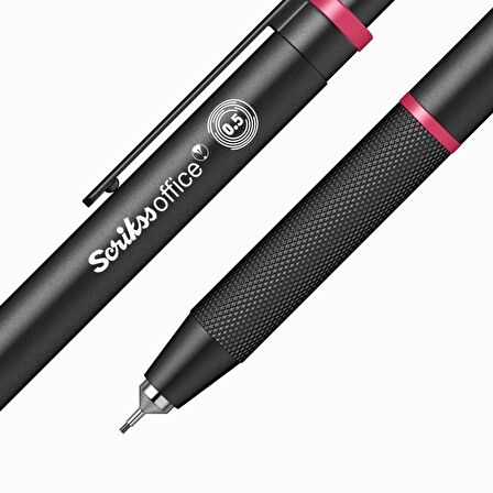 Scrikss Office Twist 0.5 Mm Pembe Renk Mekanik Uçlu Versatil Kalem Şeffaf Kutu